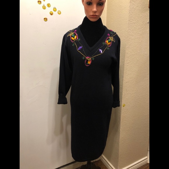 Plain Jane Dresses & Skirts - Nice Black Sweater Bling Dress!!!